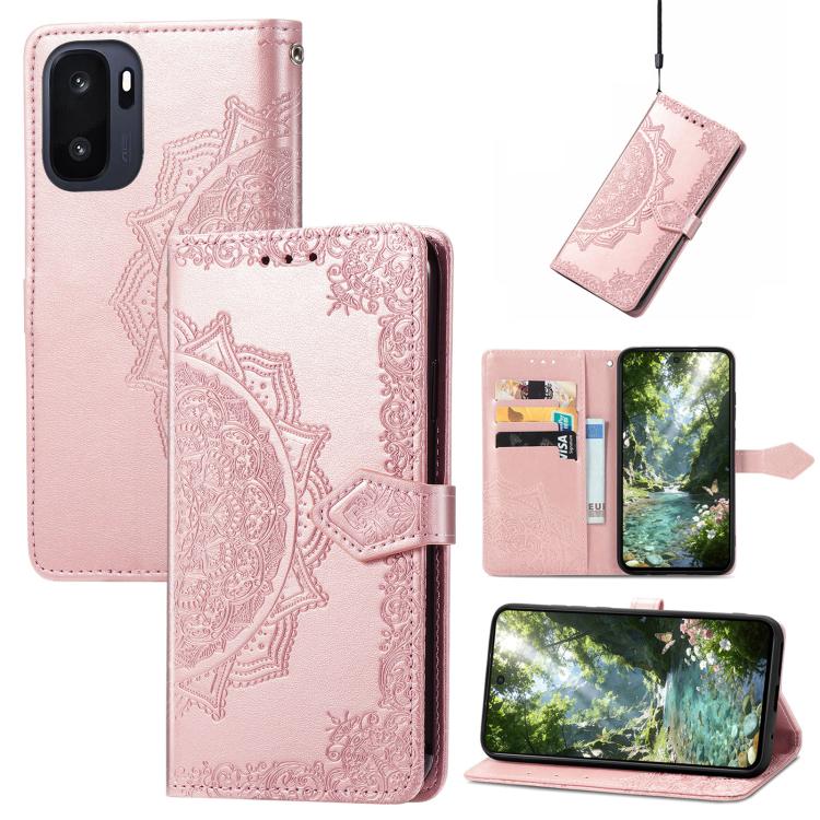 Mandala Flower Embossed Leather Phone Case, For OnePlus Ace 6 Ultra, For OnePlus Ace 3, For OnePlus 12R, For OnePlus 12