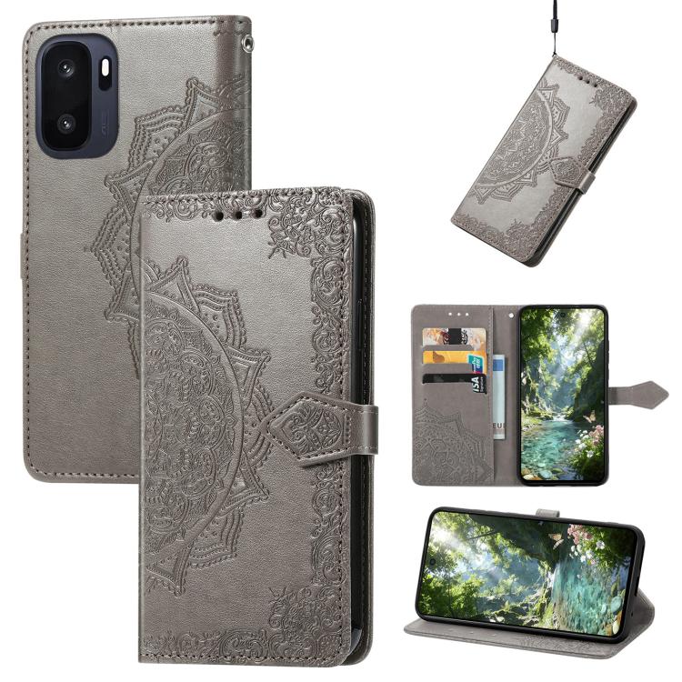 Mandala Flower Embossed Leather Phone Case, For OnePlus Ace 6 Ultra, For OnePlus Ace 3, For OnePlus 12R, For OnePlus 12
