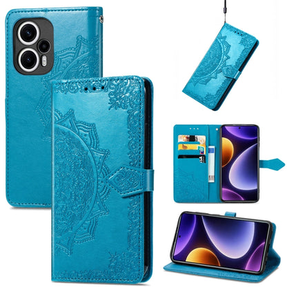 Mandala Flower Embossed Leather Phone Case, For Xiaomi Poco F5