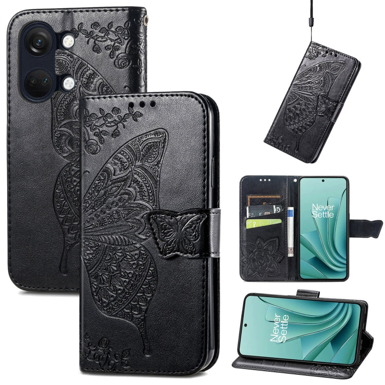 Butterfly Love Flower Embossed Leather Phone Case, For OnePlus 12R, For OnePlus 12, For OnePlus Ace 2V