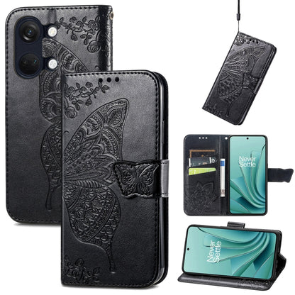 Butterfly Love Flower Embossed Leather Phone Case, For OnePlus 12R, For OnePlus 12, For OnePlus Ace 2V