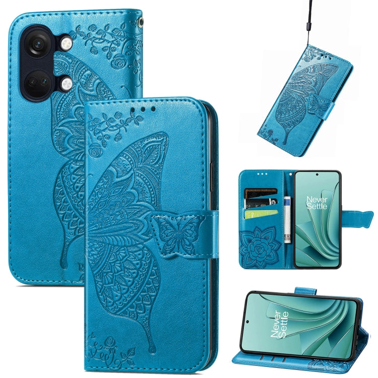 Butterfly Love Flower Embossed Leather Phone Case, For OnePlus 12R, For OnePlus 12, For OnePlus Ace 2V