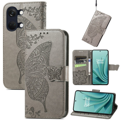 Butterfly Love Flower Embossed Leather Phone Case, For OnePlus 12R, For OnePlus 12, For OnePlus Ace 2V