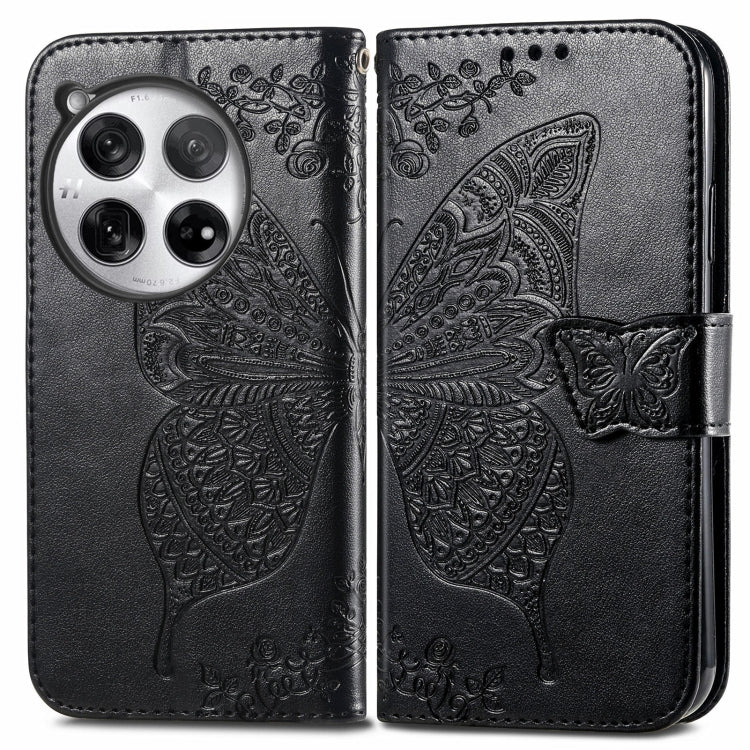 Butterfly Love Flower Embossed Leather Phone Case, For OnePlus 12R, For OnePlus 12, For OnePlus Ace 2V