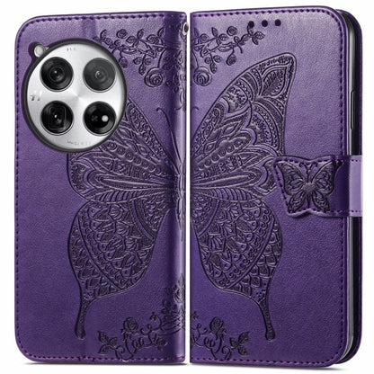 Butterfly Love Flower Embossed Leather Phone Case, For OnePlus 12R, For OnePlus 12, For OnePlus Ace 2V