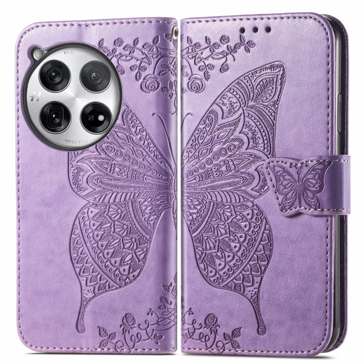 Butterfly Love Flower Embossed Leather Phone Case, For OnePlus 12R, For OnePlus 12, For OnePlus Ace 2V