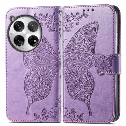 Butterfly Love Flower Embossed Leather Phone Case, For OnePlus 12R, For OnePlus 12, For OnePlus Ace 2V