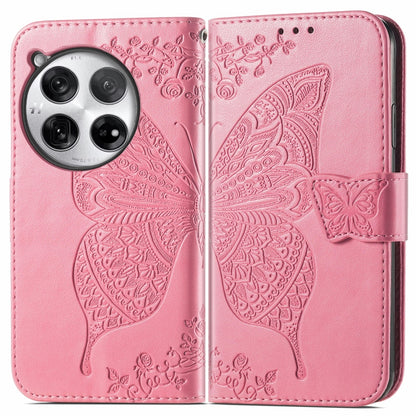 Butterfly Love Flower Embossed Leather Phone Case, For OnePlus 12R, For OnePlus 12, For OnePlus Ace 2V