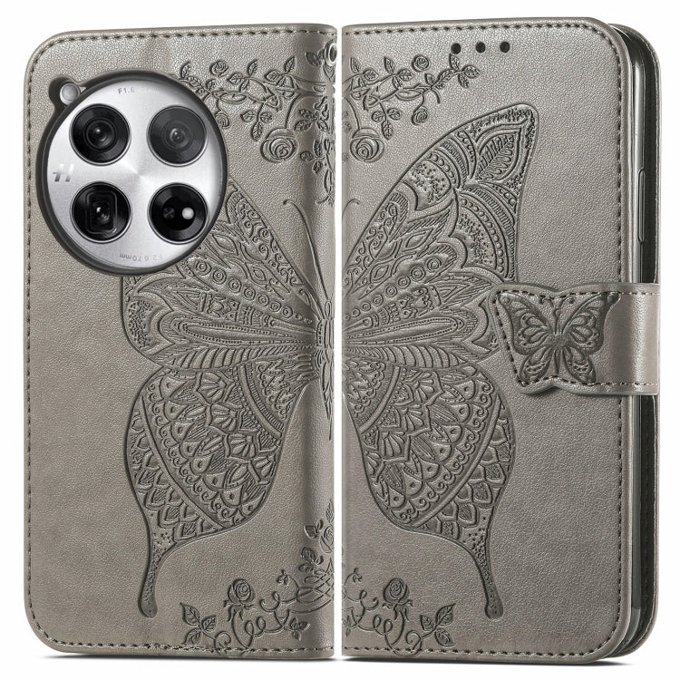Butterfly Love Flower Embossed Leather Phone Case, For OnePlus 12R, For OnePlus 12, For OnePlus Ace 2V