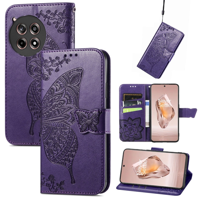 Butterfly Love Flower Embossed Leather Phone Case, For Oneplus Ace 6 Ultra, For OnePlus Nord 4, For OnePlus Ace 3