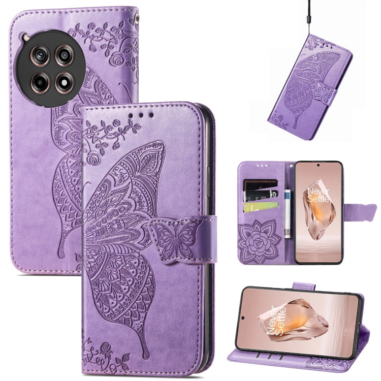 Butterfly Love Flower Embossed Leather Phone Case, For Oneplus Ace 6 Ultra, For OnePlus Nord 4, For OnePlus Ace 3