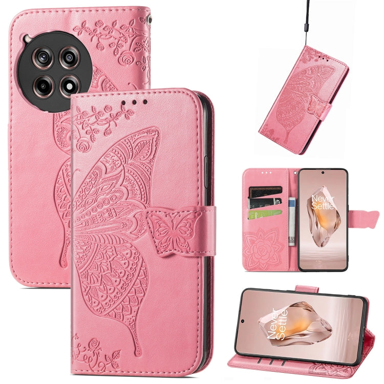 Butterfly Love Flower Embossed Leather Phone Case, For Oneplus Ace 6 Ultra, For OnePlus Nord 4, For OnePlus Ace 3
