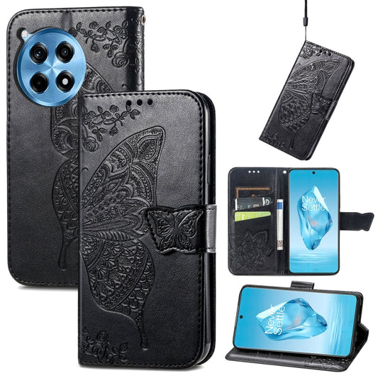 Butterfly Love Flower Embossed Leather Phone Case, For OnePlus 12R, For OnePlus 12, For OnePlus Ace 2V