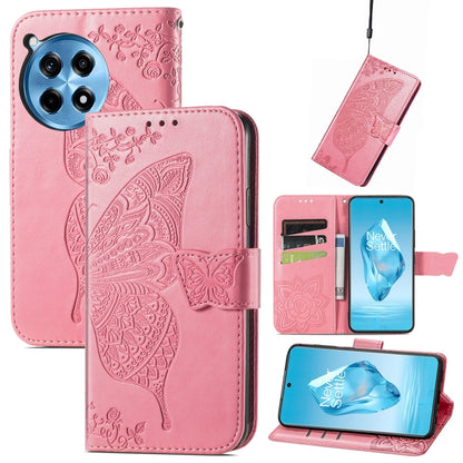 Butterfly Love Flower Embossed Leather Phone Case, For OnePlus 12R, For OnePlus 12, For OnePlus Ace 2V