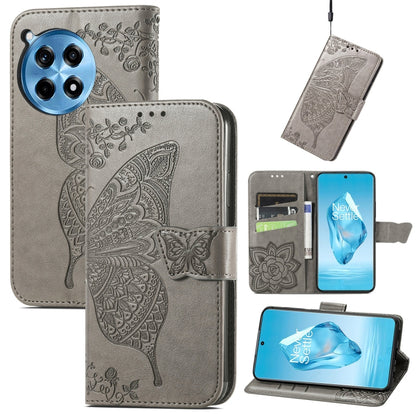 Butterfly Love Flower Embossed Leather Phone Case, For OnePlus 12R, For OnePlus 12, For OnePlus Ace 2V