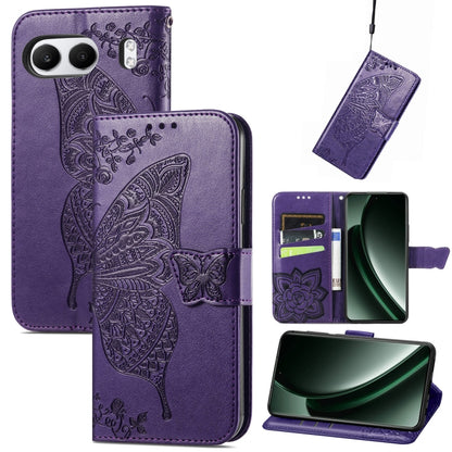Butterfly Love Flower Embossed Leather Phone Case, For Oneplus Ace 6 Ultra, For OnePlus Nord 4, For OnePlus Ace 3