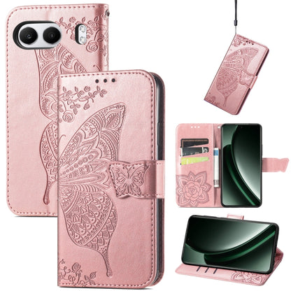 Butterfly Love Flower Embossed Leather Phone Case, For Oneplus Ace 6 Ultra, For OnePlus Nord 4, For OnePlus Ace 3