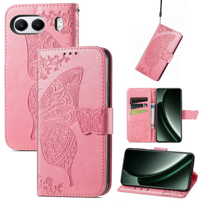 Butterfly Love Flower Embossed Leather Phone Case, For Oneplus Ace 6 Ultra, For OnePlus Nord 4, For OnePlus Ace 3