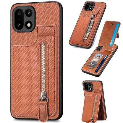 Carbon Fiber Vertical Flip Zipper Phone Case, For OnePlus Ace 6 / 6T / 15R, For OnePlus 15, For Oneplus Nord CE 3 Lite, For OnePlus Nord CE 2 Lite