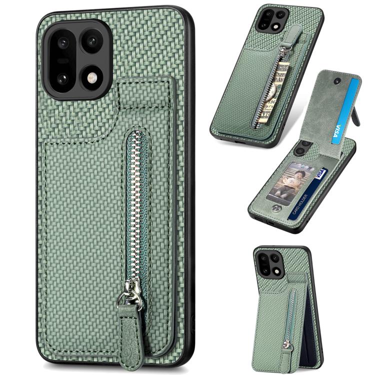 Carbon Fiber Vertical Flip Zipper Phone Case, For OnePlus Ace 6 / 6T / 15R, For OnePlus 15, For Oneplus Nord CE 3 Lite, For OnePlus Nord CE 2 Lite