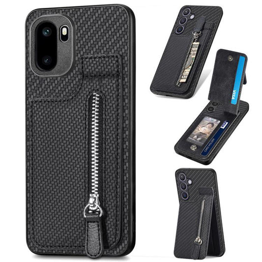 Carbon Fiber Vertical Flip Zipper Phone Case, For OnePlus Ace 6 / 6T / 15R, For OnePlus 15, For Oneplus Nord CE 3 Lite, For OnePlus Nord CE 2 Lite