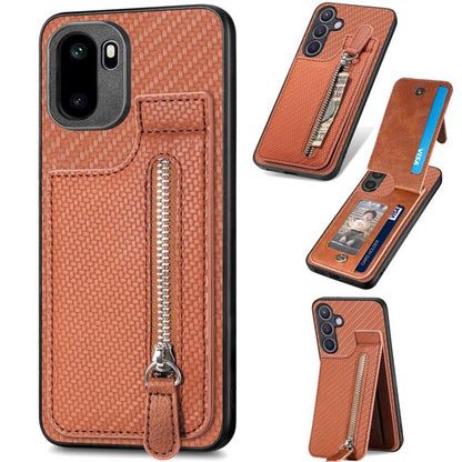 Carbon Fiber Vertical Flip Zipper Phone Case, For OnePlus Ace 6 / 6T / 15R, For OnePlus 15, For Oneplus Nord CE 3 Lite, For OnePlus Nord CE 2 Lite