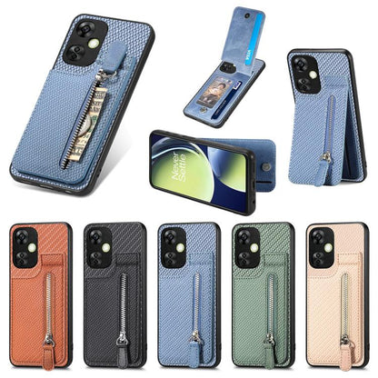Carbon Fiber Vertical Flip Zipper Phone Case, For OnePlus Ace 6 / 6T / 15R, For OnePlus 15, For Oneplus Nord CE 3 Lite, For OnePlus Nord CE 2 Lite