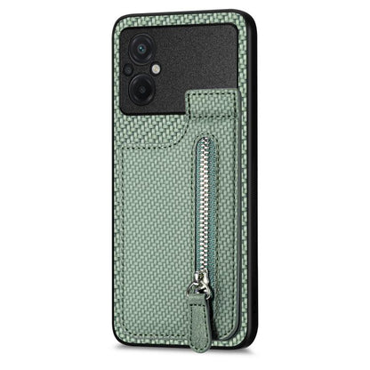 Carbon Fiber Vertical Flip Zipper Phone Case, For Xiaomi 13, For Xiaomi POCO M5 4G, For Redmi Note 11T Pro 5G, For Redmi 10C