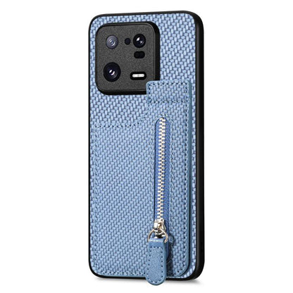 Carbon Fiber Vertical Flip Zipper Phone Case, For Redmi Turbo 4, For Xiaomi Poco X7 Pro, For Redmi Note 12 5G, For Xiaomi 13 Pro