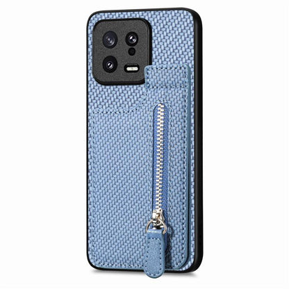 Carbon Fiber Vertical Flip Zipper Phone Case, For Xiaomi 13, For Xiaomi POCO M5 4G, For Redmi Note 11T Pro 5G, For Redmi 10C