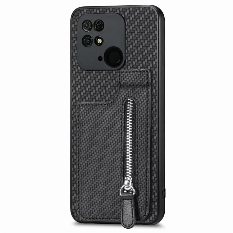 Carbon Fiber Vertical Flip Zipper Phone Case, For Xiaomi 13, For Xiaomi POCO M5 4G, For Redmi Note 11T Pro 5G, For Redmi 10C