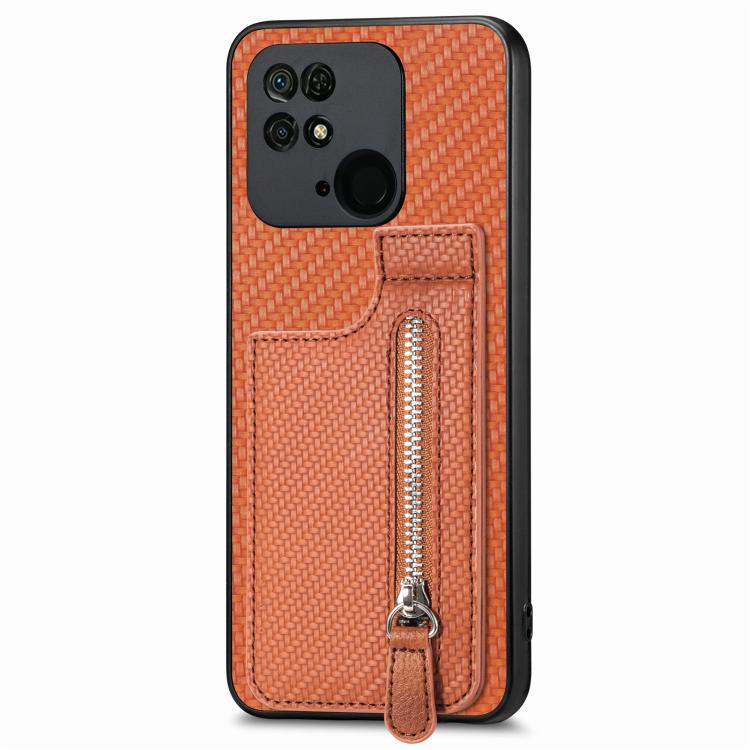 Carbon Fiber Vertical Flip Zipper Phone Case, For Xiaomi 13, For Xiaomi POCO M5 4G, For Redmi Note 11T Pro 5G, For Redmi 10C