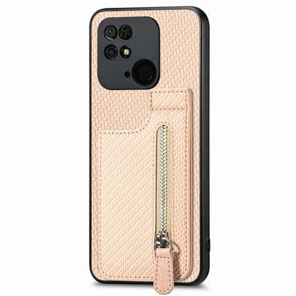 Carbon Fiber Vertical Flip Zipper Phone Case, For Xiaomi 13, For Xiaomi POCO M5 4G, For Redmi Note 11T Pro 5G, For Redmi 10C
