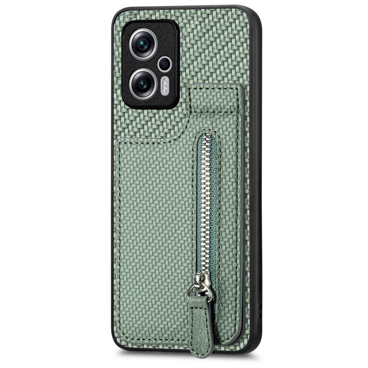 Carbon Fiber Vertical Flip Zipper Phone Case, For Xiaomi 13, For Xiaomi POCO M5 4G, For Redmi Note 11T Pro 5G, For Redmi 10C