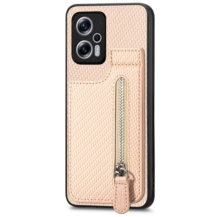 Carbon Fiber Vertical Flip Zipper Phone Case, For Xiaomi 13, For Xiaomi POCO M5 4G, For Redmi Note 11T Pro 5G, For Redmi 10C