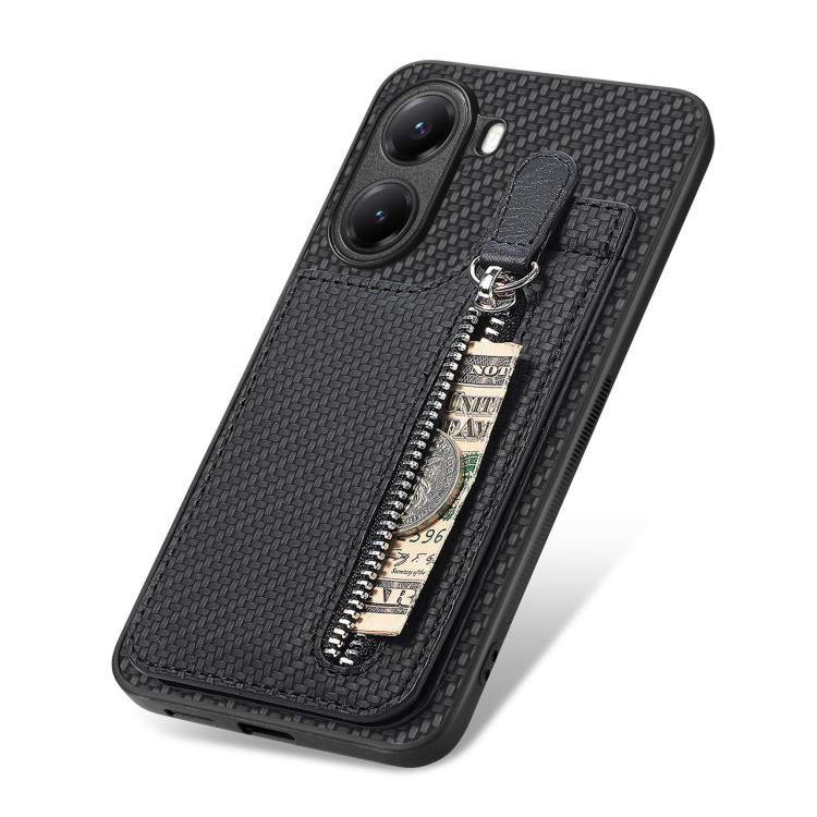 Carbon Fiber Vertical Flip Zipper Phone Case, For Redmi Turbo 4, For Xiaomi Poco X7 Pro, For Redmi Note 12 5G, For Xiaomi 13 Pro