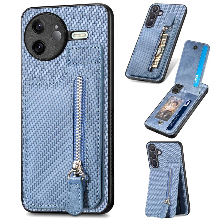 Carbon Fiber Vertical Flip Zipper Phone Case, For Redmi 15C 5G / 4G Glodal 171mm, For Xiaomi 15T, For Redmi K80 Pro / Poco F7 Ultra, For Redmi K80 / Poco F7 Pro