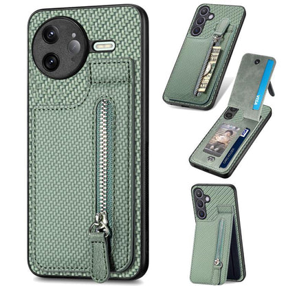 Carbon Fiber Vertical Flip Zipper Phone Case, For Redmi 15C 5G / 4G Glodal 171mm, For Xiaomi 15T, For Redmi K80 Pro / Poco F7 Ultra, For Redmi K80 / Poco F7 Pro