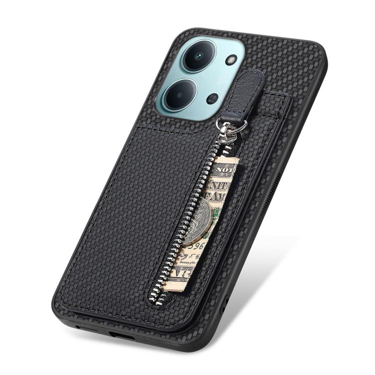 Carbon Fiber Vertical Flip Zipper Phone Case, For Redmi 15C 5G / 4G Glodal 171mm, For Xiaomi 15T, For Redmi K80 Pro / Poco F7 Ultra, For Redmi K80 / Poco F7 Pro