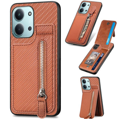 Carbon Fiber Vertical Flip Zipper Phone Case, For Redmi 15C 5G / 4G Glodal 171mm, For Xiaomi 15T, For Redmi K80 Pro / Poco F7 Ultra, For Redmi K80 / Poco F7 Pro