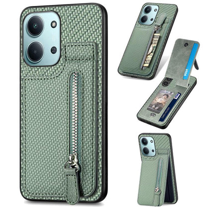 Carbon Fiber Vertical Flip Zipper Phone Case, For Redmi 15C 5G / 4G Glodal 171mm, For Xiaomi 15T, For Redmi K80 Pro / Poco F7 Ultra, For Redmi K80 / Poco F7 Pro
