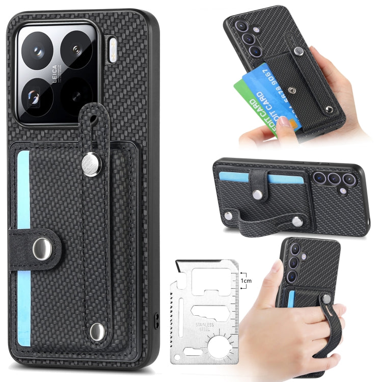Wristband Kickstand Card Wallet Back Phone Case with Tool Knife, For Redmi Turbo 4, For Xiaomi Poco X7 Pro, For Xiaomi 15 Pro, For Xiaomi 15