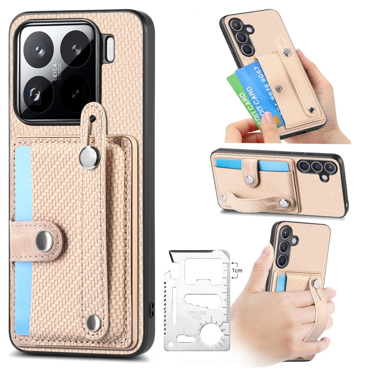 Wristband Kickstand Card Wallet Back Phone Case with Tool Knife, For Redmi Turbo 4, For Xiaomi Poco X7 Pro, For Xiaomi 15 Pro, For Xiaomi 15
