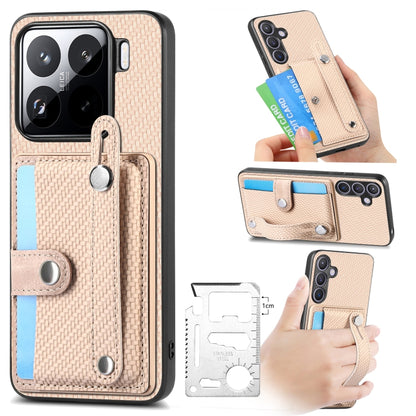 Wristband Kickstand Card Wallet Back Phone Case with Tool Knife, For Redmi Turbo 4, For Xiaomi Poco X7 Pro, For Xiaomi 15 Pro, For Xiaomi 15
