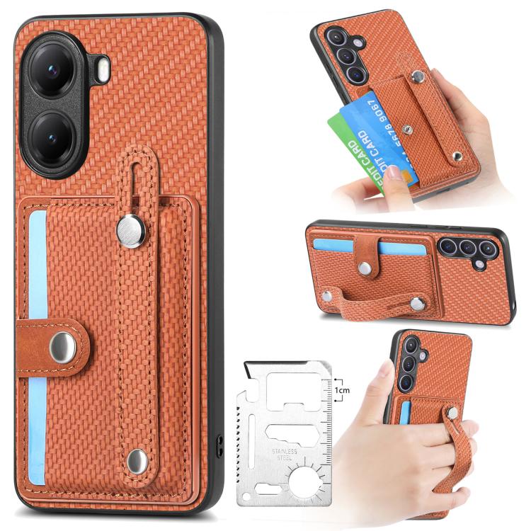 Wristband Kickstand Card Wallet Back Phone Case with Tool Knife, For Redmi Turbo 4, For Xiaomi Poco X7 Pro, For Xiaomi 15 Pro, For Xiaomi 15
