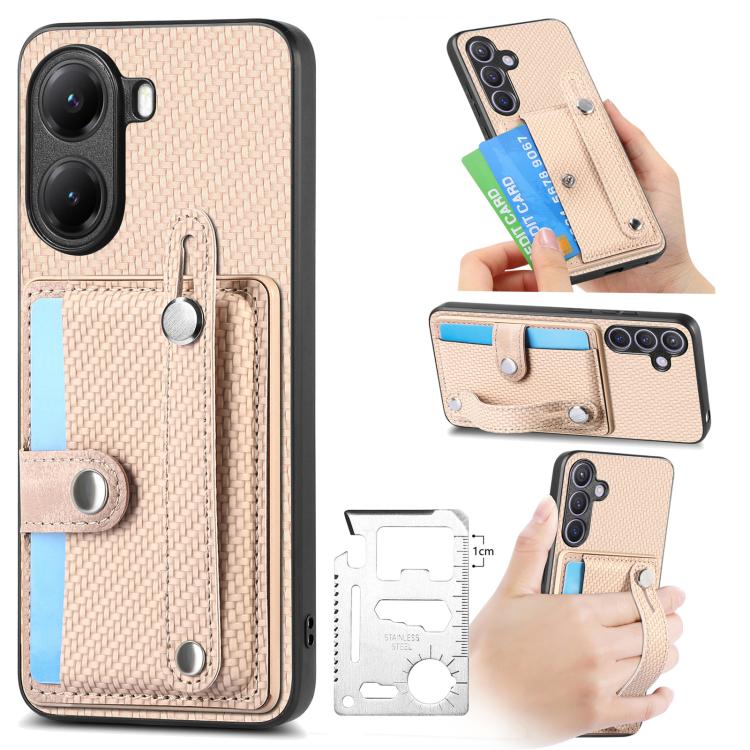 Wristband Kickstand Card Wallet Back Phone Case with Tool Knife, For Redmi Turbo 4, For Xiaomi Poco X7 Pro, For Xiaomi 15 Pro, For Xiaomi 15