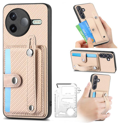 Wristband Kickstand Card Wallet Back Phone Case with Tool Knife, For Redmi 15C 5G / 4G Global 171mm, For Xiaomi 15T, For Redmi K80 Pro / Poco F7 Ultra, For Redmi K80 / Poco F7 Pro