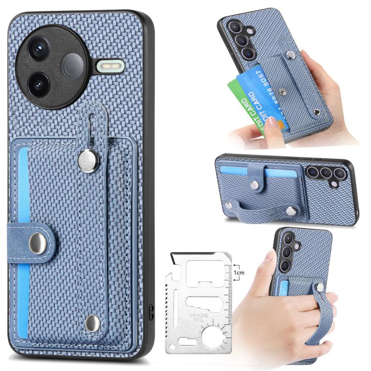 Wristband Kickstand Card Wallet Back Phone Case with Tool Knife, For Redmi 15C 5G / 4G Global 171mm, For Xiaomi 15T, For Redmi K80 Pro / Poco F7 Ultra, For Redmi K80 / Poco F7 Pro