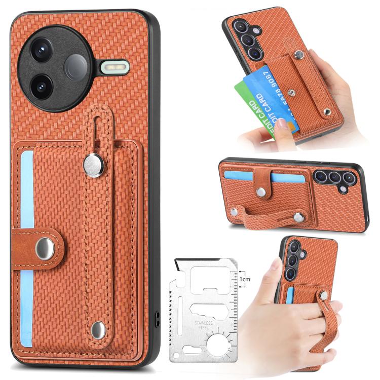 Wristband Kickstand Card Wallet Back Phone Case with Tool Knife, For Redmi 15C 5G / 4G Global 171mm, For Xiaomi 15T, For Redmi K80 Pro / Poco F7 Ultra, For Redmi K80 / Poco F7 Pro