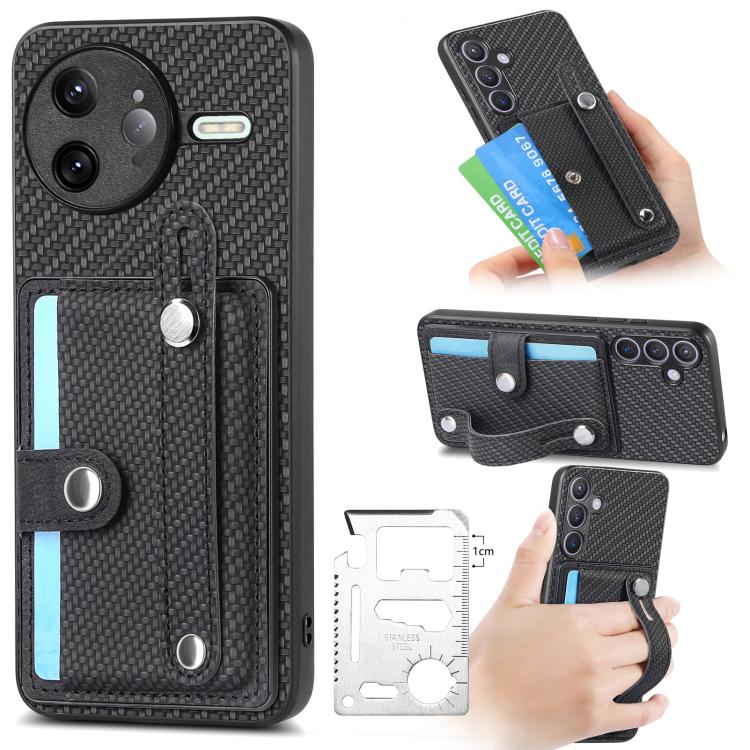 Wristband Kickstand Card Wallet Back Phone Case with Tool Knife, For Redmi 15C 5G / 4G Global 171mm, For Xiaomi 15T, For Redmi K80 Pro / Poco F7 Ultra, For Redmi K80 / Poco F7 Pro